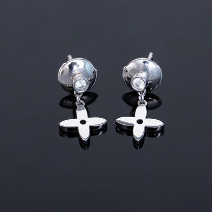 [Love Lucky]VIDYLLE SILVER DIAMOND MINI DROP EARRINGS