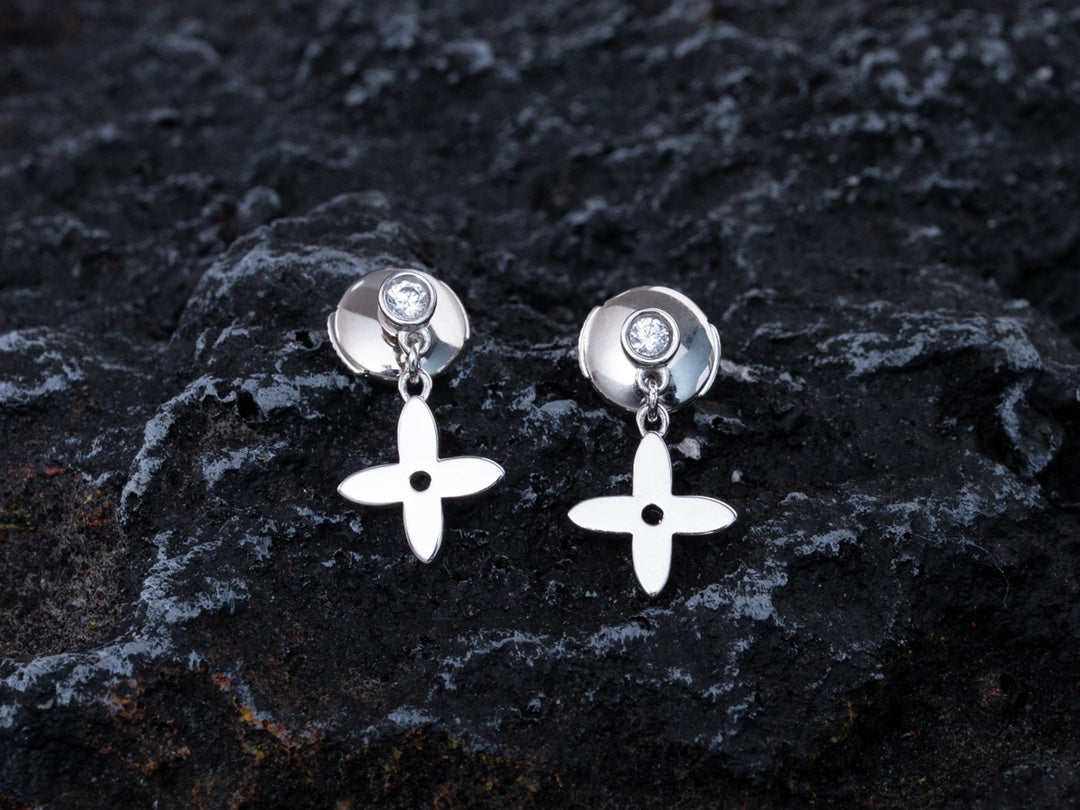 [Love Lucky]VIDYLLE SILVER DIAMOND MINI DROP EARRINGS