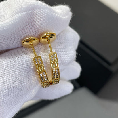 [Love Lucky]LOVE DIAMOND GOLD HOOP EARRINGS