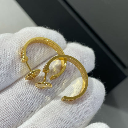 [Love Lucky]LOVE DIAMOND GOLD HOOP EARRINGS