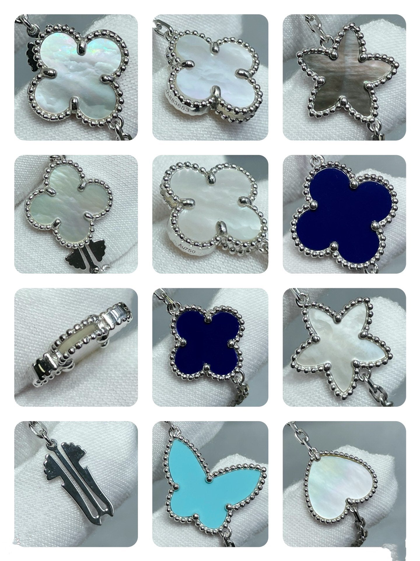 [Love Lucky]LUCKY CLOVER SILVER 11 MOTIF NECKLACE