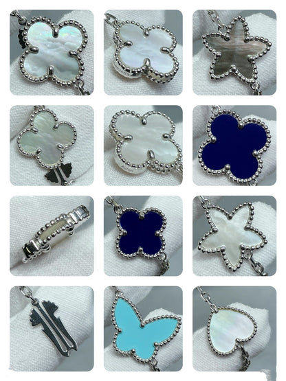 [Love Lucky]LUCKY CLOVER SILVER 11 MOTIF NECKLACE