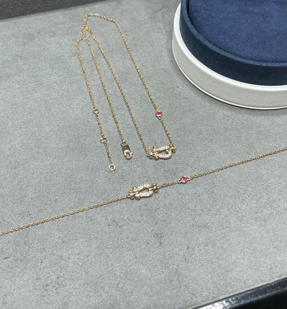 [Love Lucky]FORCE 10 DIAMOND PINK GOLD NECKLACE