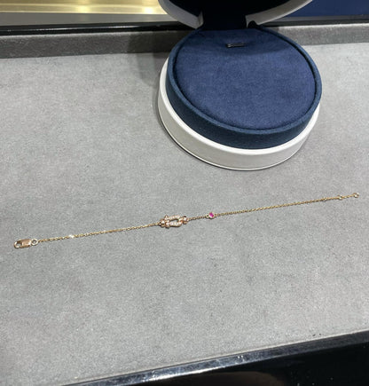 [Love Lucky]FORCE 10 DIAMOND CHAIN LINK PINK GOLD BRACELET