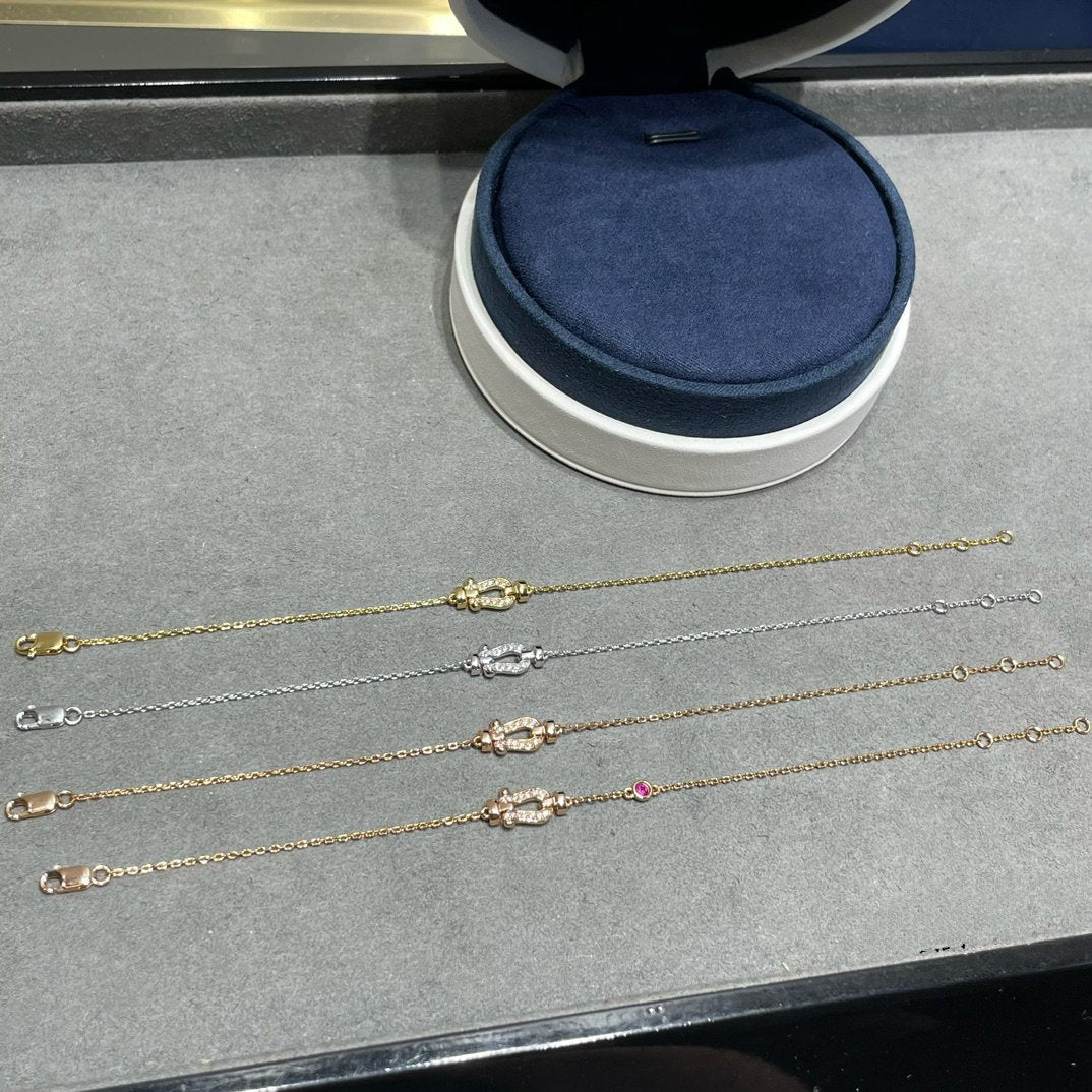 [Love Lucky]FORCE 10 DIAMOND CHAIN LINK PINK GOLD BRACELET