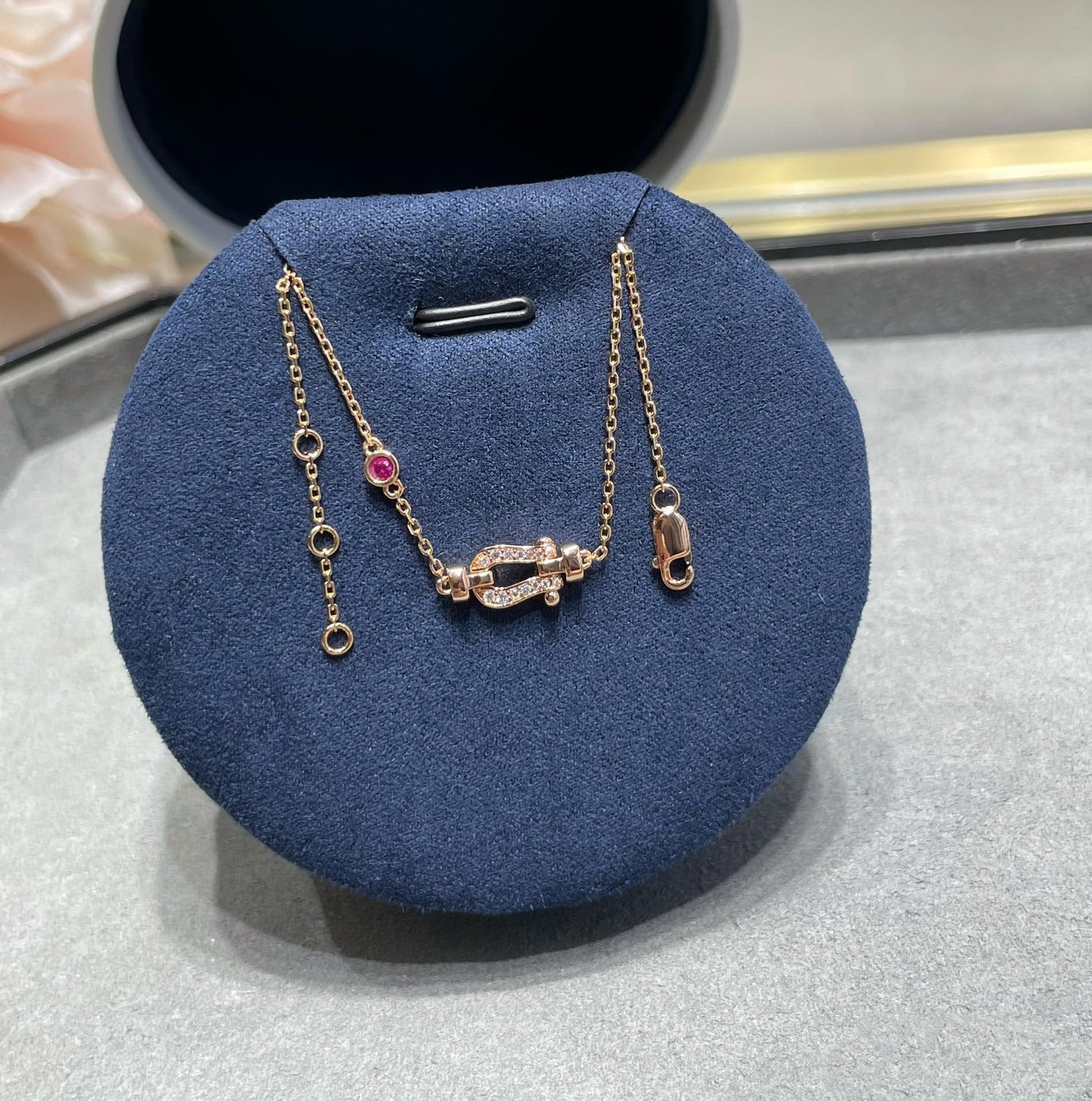 [Love Lucky]FORCE 10 DIAMOND CHAIN LINK PINK GOLD BRACELET