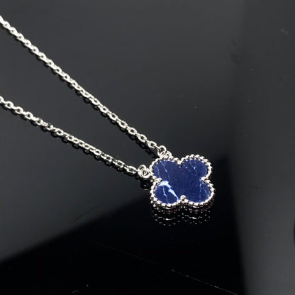 [Love Lucky]CLOVER PIETERSITE SILVER LONG NECKLACE