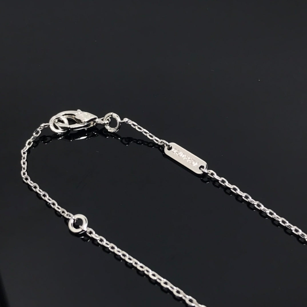 [Love Lucky]CLOVER PIETERSITE SILVER LONG NECKLACE