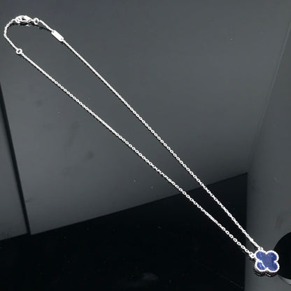 [Love Lucky]CLOVER PIETERSITE SILVER LONG NECKLACE