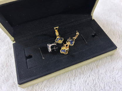 [Love Lucky]CLOVER PIETERSITE MEDIUM STUD EARRINGS