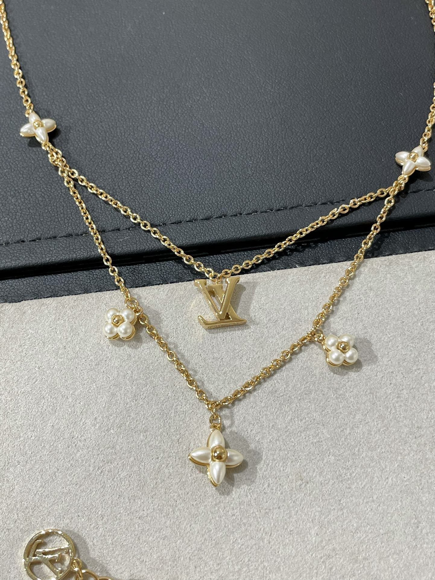 [Love Lucky]FLOWERGRAM GOLD MOP DOUBLE ROW NECKLACE