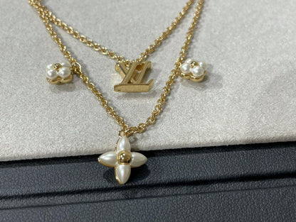 [Love Lucky]FLOWERGRAM GOLD MOP DOUBLE ROW NECKLACE