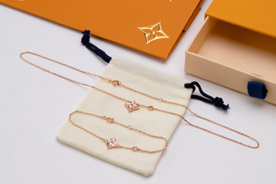 [Love Lucky]STAR PINK MOP 1 DIAMOND PINK GOLD NECKLACE