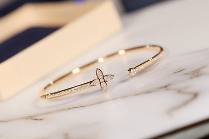 [Love Lucky]IDYLLE GOLD OPEN BRACELET DIAMOND PAVED