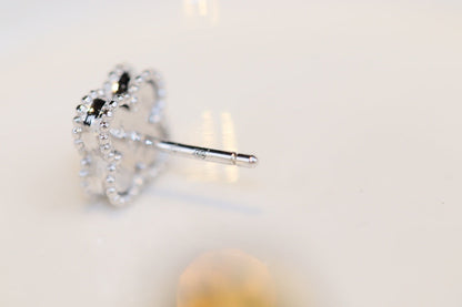 [Love Lucky]CLOVER MINI TURQUOISE SILVER STUD EARRINGS