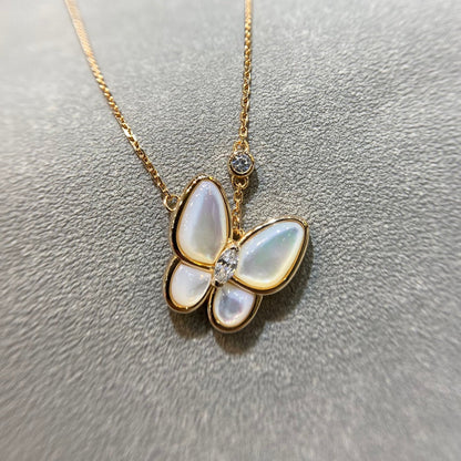 [Love Lucky]BUTTERFLY MOP DIAMOND NECKLACE