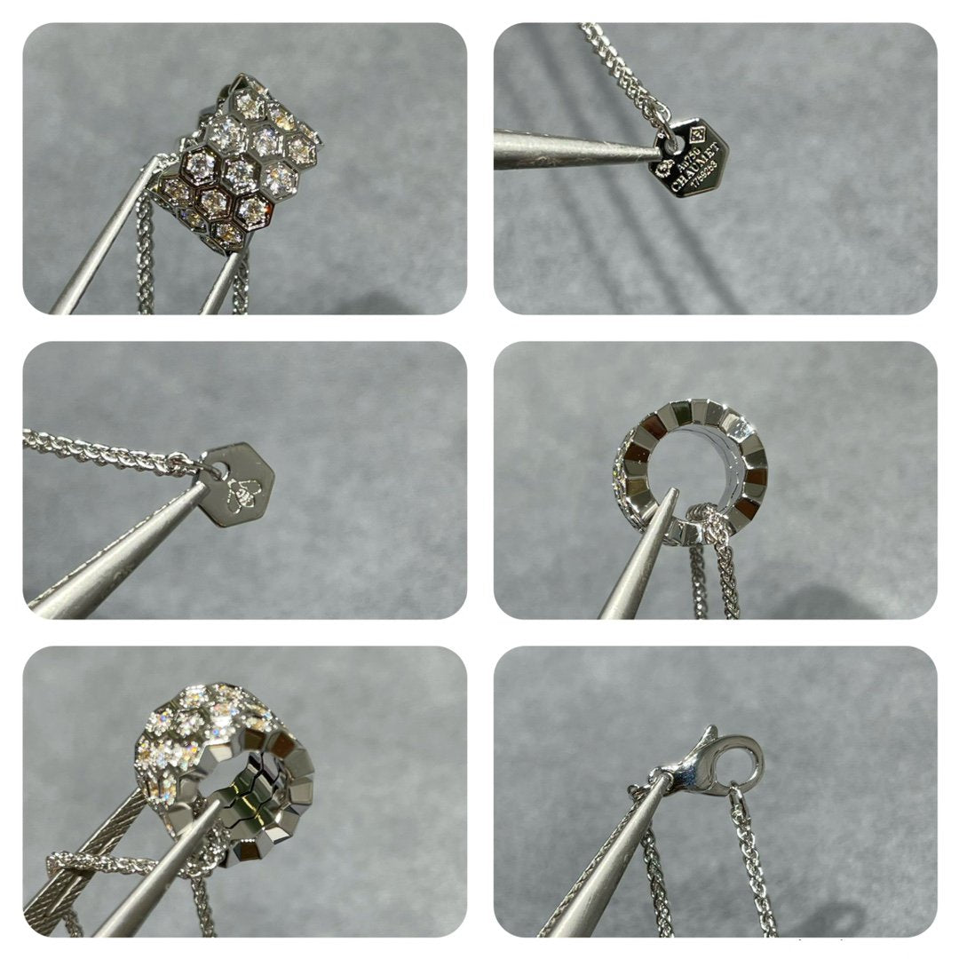 [Love Lucky]BEE LOVE DIAMOND PAVED 3 ROW NECKLACE