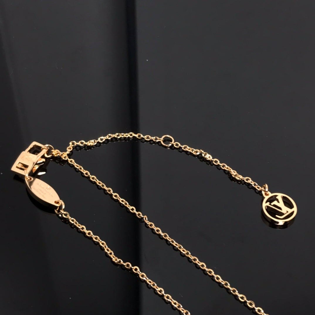 [Love Lucky]COLOR BLOSSOM PINK MOP SUN GOLD NECKLACE