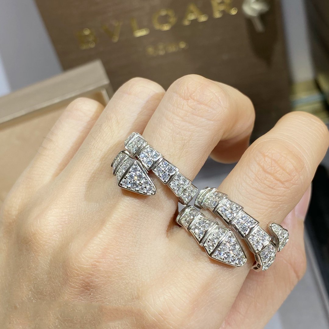 [Love Lucky]SERPENTI RING SILVER DIAMOND PAVED