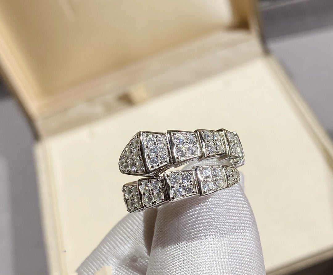 [Love Lucky]SERPENTI RING SILVER DIAMOND PAVED