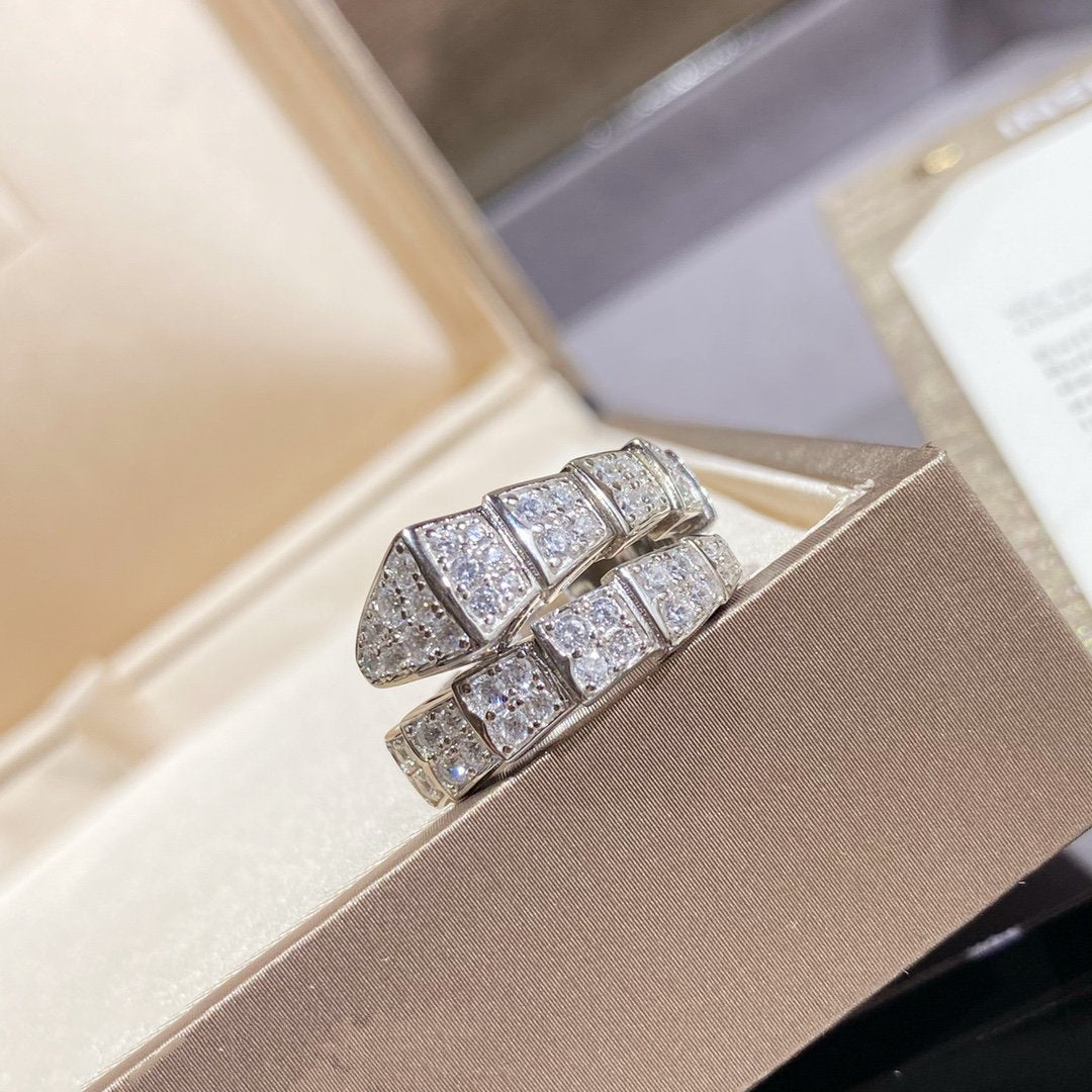 [Love Lucky]SERPENTI RING SILVER DIAMOND PAVED