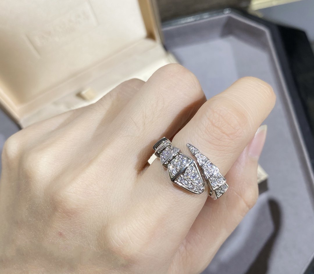 [Love Lucky]SERPENTI LARGE RING SILVER DIAMOND PAVED