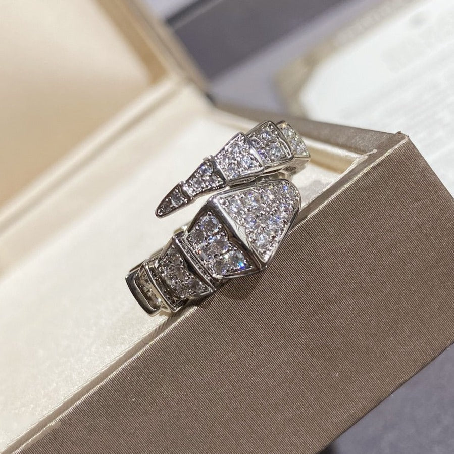 [Love Lucky]SERPENTI LARGE RING SILVER DIAMOND PAVED