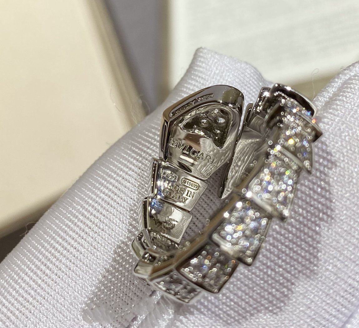 [Love Lucky]SERPENTI LARGE RING SILVER DIAMOND PAVED