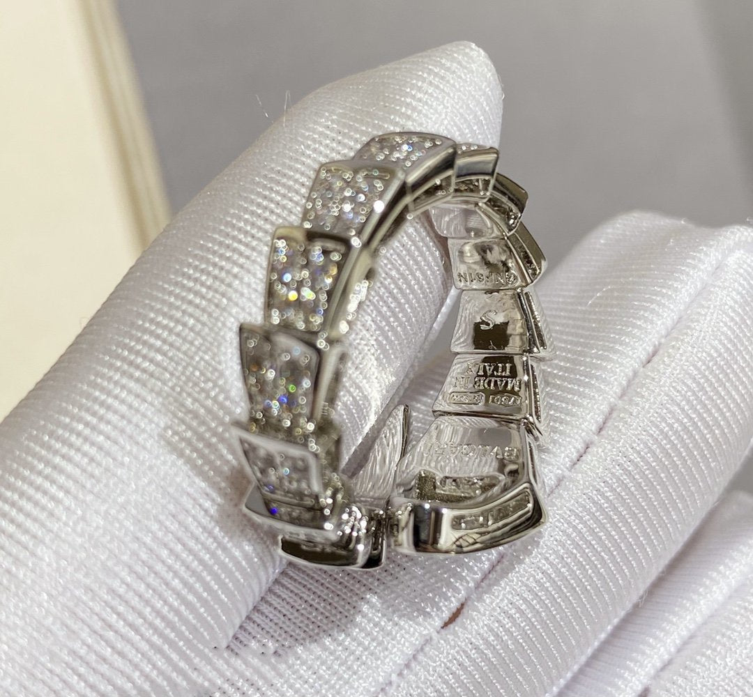 [Love Lucky]SERPENTI LARGE RING SILVER DIAMOND PAVED