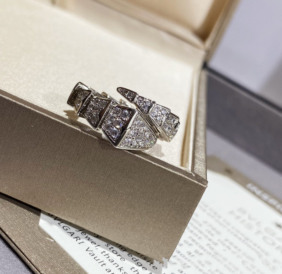 [Love Lucky]SERPENTI LARGE RING SILVER DIAMOND PAVED