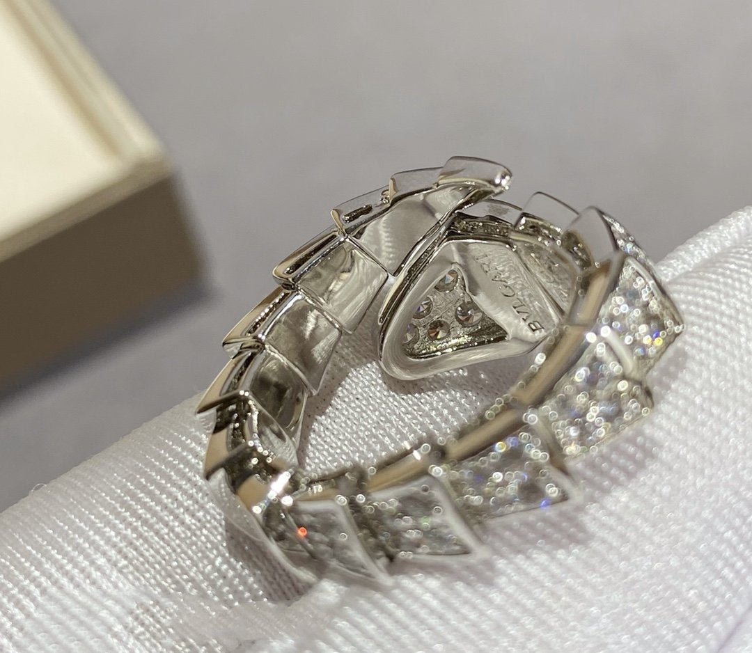 [Love Lucky]SERPENTI LARGE RING SILVER DIAMOND PAVED