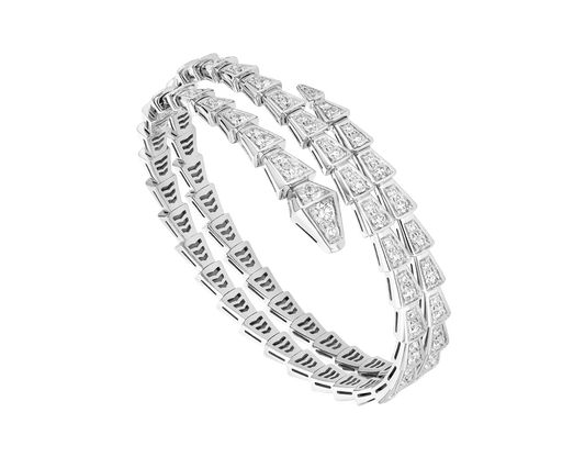 [Love Lucky]SERPENTI BRACELET SILVER DIAMOND DOUBLE ROW