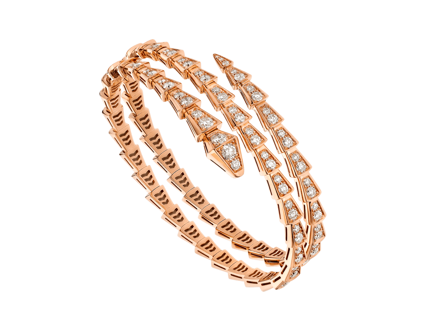 [Love Lucky]SERPENTI BRACELET PINK GOLD DIAMOND DOUBLE ROW