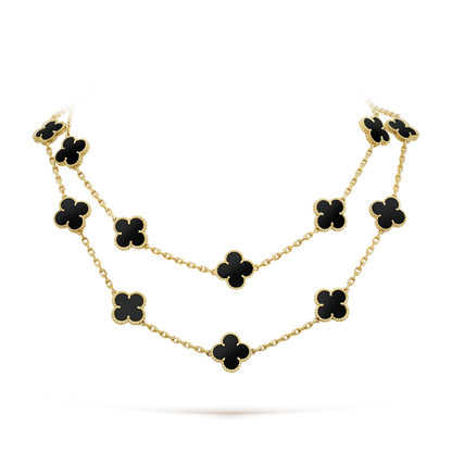 [Love Lucky]CLOVER 20 MOTIFS ONYX NECKLACE