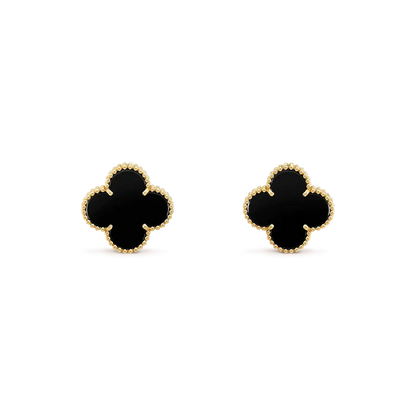 [Love Lucky]CLOVER MEDIUM 1 MOTIFS  ONYX STUD EARRINGS
