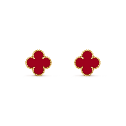 [Love Lucky]CLOVER MEDIUM 1 MOTIFS CARNELIAN  EARRINGS