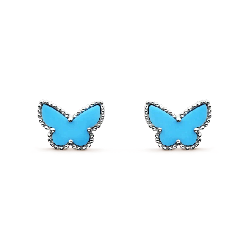 [Love Lucky]BUTTERFLY TURQUOISE EARRINGS SILVER