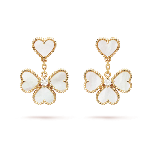 [Love Lucky]CLOVER SWEET WHITE MOP EARRINGS