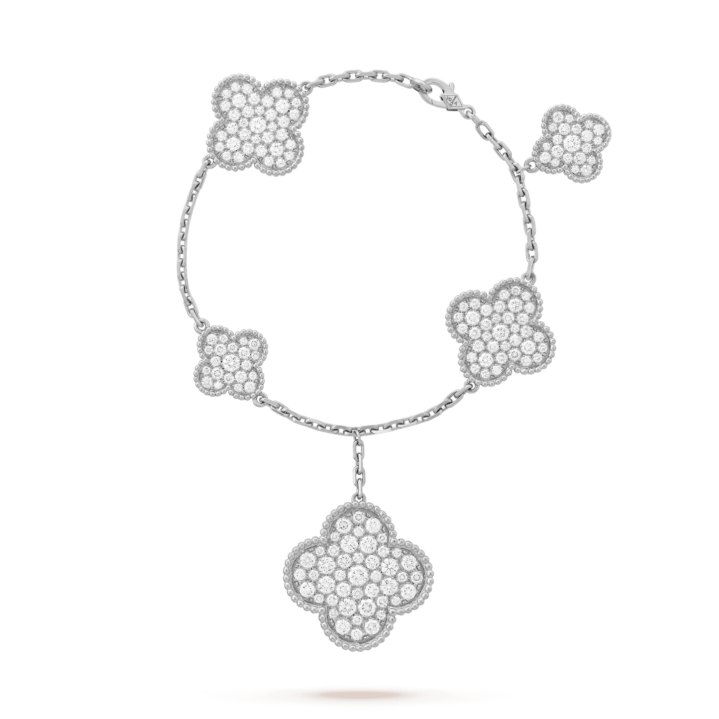 [Love Lucky]CLOVER 6 MOTIFS SILVER DIAMOND BRACELET