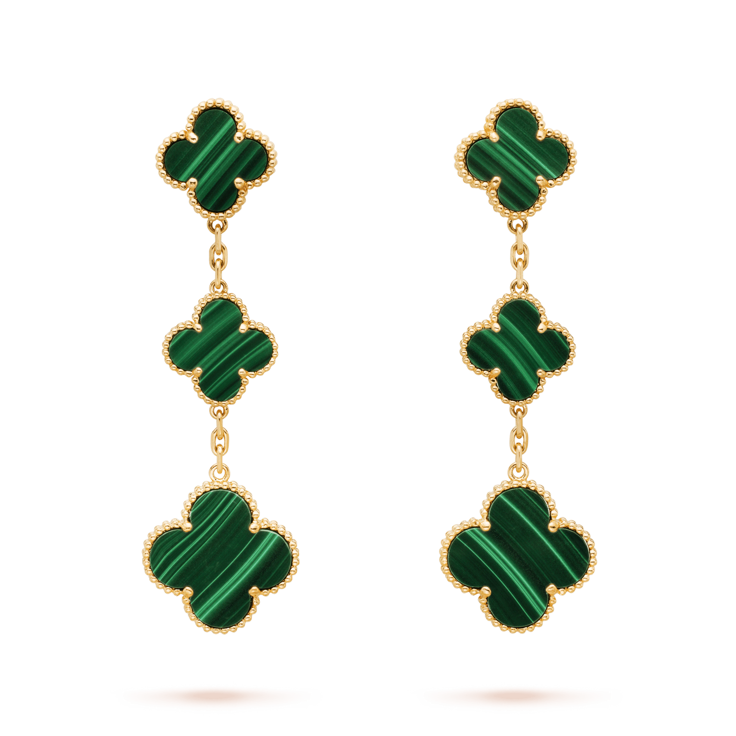 [Love Lucky]CLOVER MALACHITE 3 MOTIFS GOLD