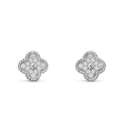 [Love Lucky]CLOVER MINI DIAMOND STUD EARRINGS