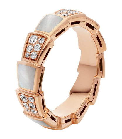 [Love Lucky]SERPENTI RING PINK GOLD MOP DIAMOND PAVED 4MM