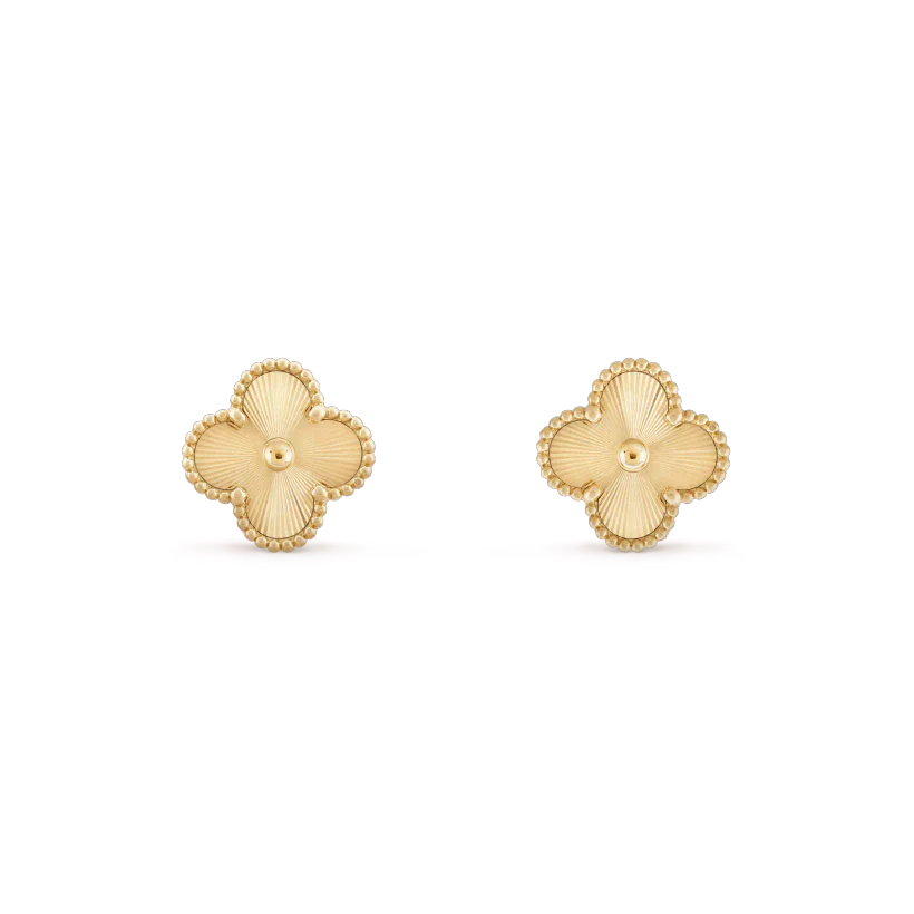 [Love Lucky]CLOVER MINI 9.5MM LASER EARRINGS