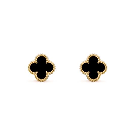 [Love Lucky]CLOVER MINI 9.5MM BLACK MOP EARRINGS