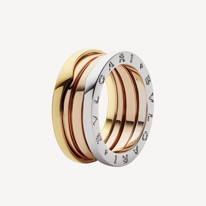 [Love Lucky]ZERO 1 THREE-BAND ROSE WHITE AND YELLOW RING