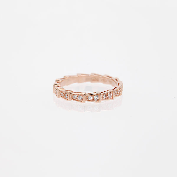 [Love Lucky]SERPENTI RING PINK GOLD DIAMOND PAVED 3MM