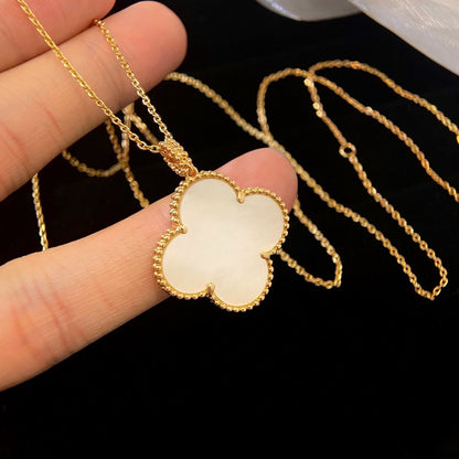 [Love Lucky]CLOVER 25MM MOP LARGE PENDANT NECKLACE