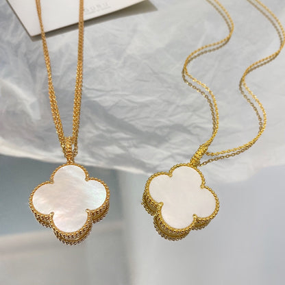 [Love Lucky]CLOVER 25MM MOP LARGE PENDANT NECKLACE