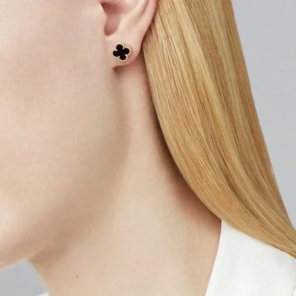 [Love Lucky]CLOVER MINI 9.5MM BLACK MOP EARRINGS