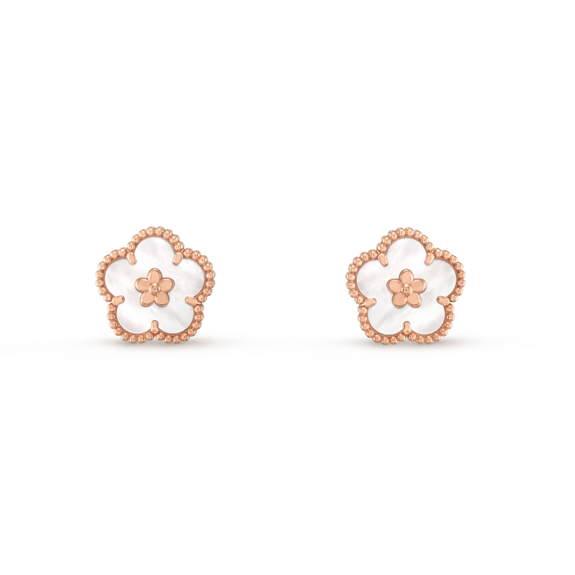 [Love Lucky]LUCKY PINK GOLD WHITE MOP EARRINGS